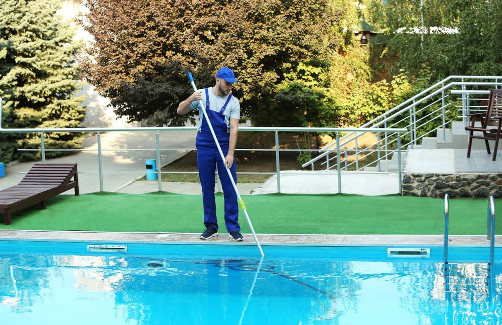 Completed commercial pool renovation with a renewed finish